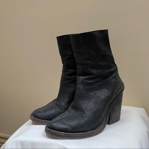 COPY - Free People Black Leather Ankle Boots 36